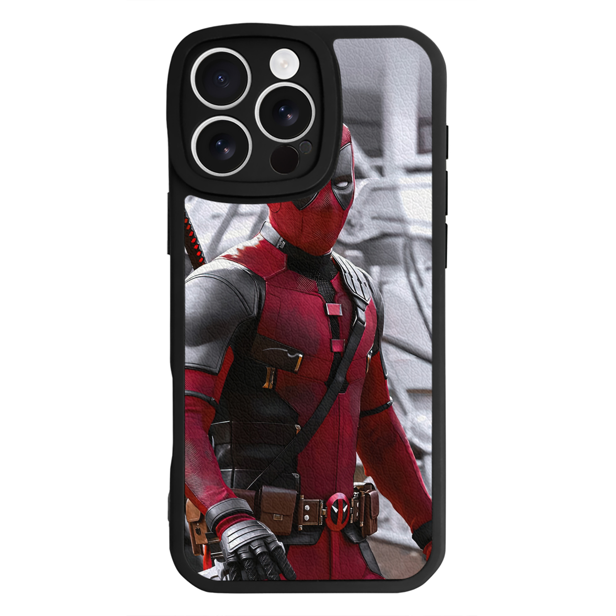 （画像用） Deadpool デッドプール 【iPhone 16シリーズ対応】シリコンスマホケース（レザー調） 材質：シリコン